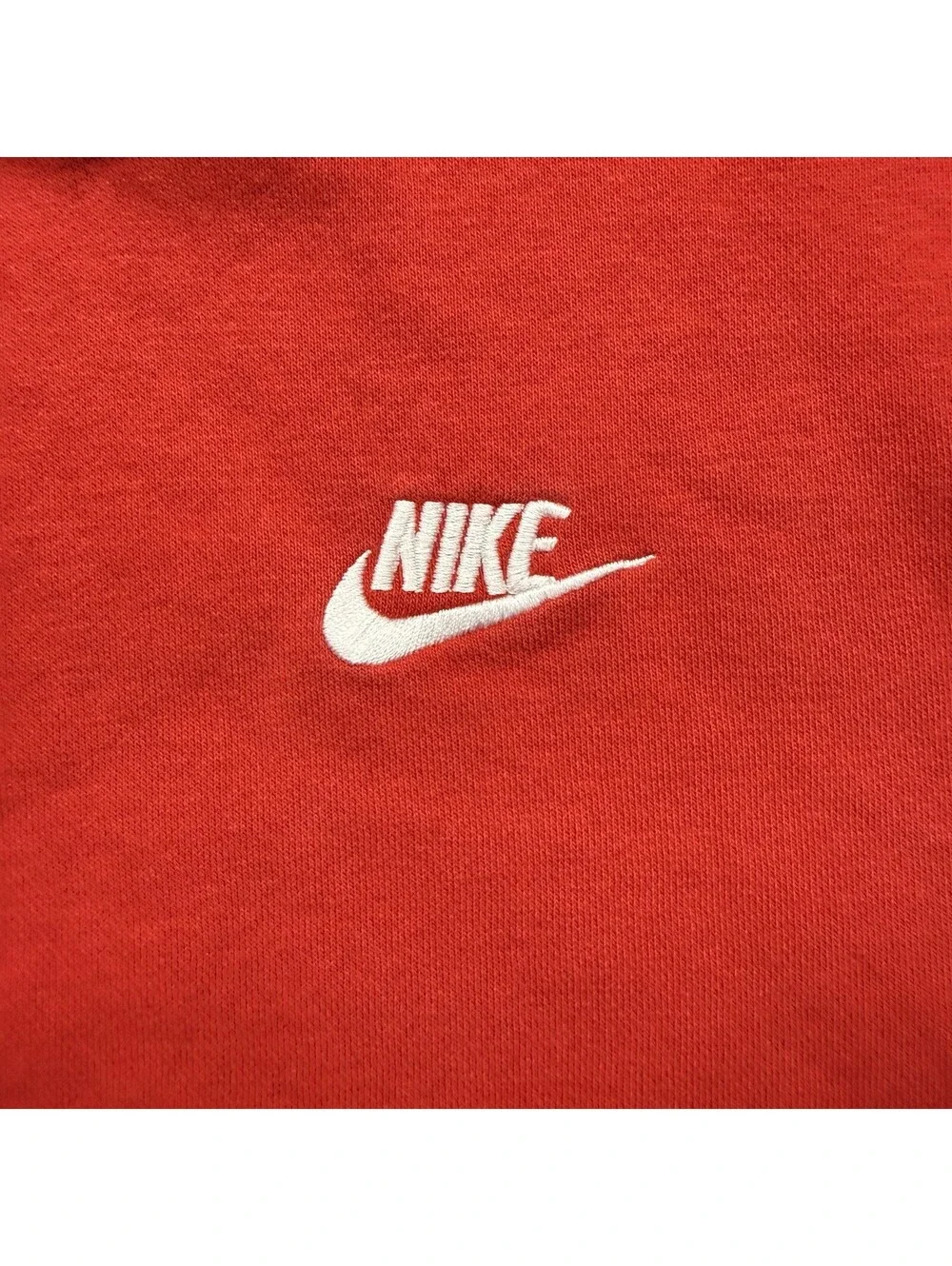 Nike Hoodie Mens Small Red Sportswear Club Fleece Pullover Sweatshirt Drawstring